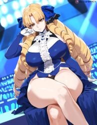 1girls ai_generated ass big_breasts blonde_hair breasts fate_(series) female female_focus hips huge_breasts large_breasts looking_at_viewer luviagelita_edelfelt thick_thighs thighs wide_hips yellow_eyes