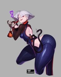 a.k.i. artist_request ass big_ass breasts bubble_butt capcom female female_focus female_only pale-skinned_female pale_skin red_eyes sideboob small_breasts street_fighter street_fighter_6 tagme white_hair