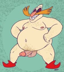 1boy adventures_of_sonic_the_hedgehog alt annie-mae arm_hair bald bald_male balls belly big_belly body_hair chest_hair dr._eggman dr_robotnik eggman facial_hair fat fat_belly fat_male full_body grin hairy hairy_male human human_only ivo_robotnik large_belly leg_hair light-skinned_male light_skin looking_at_viewer male male_nipples male_only mammal mature mature_male moobs moustache nipples obese obese_male overweight overweight_male penis pubic_hair red_eyes red_shoes shoes smiling smiling_at_viewer solo solo_focus solo_male sonic_(series) sonic_the_hedgehog_(series) teeth