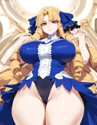 1girls ai_generated big_breasts blonde_hair breasts fate_(series) female female_focus hips huge_breasts large_breasts looking_at_viewer luviagelita_edelfelt thick_thighs thighs wide_hips yellow_eyes