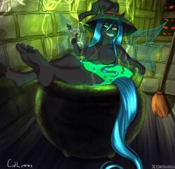 anthro breast breasts bronie bug caliluminos equine fanart feet furry halloween lewd my_little_pony nipples pony queen_chrysalis villian witch wizzard