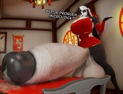 1futa 3d angry angry_face anthro anthro_only chinese chinese_clothes cum furry furry_only futa_only futanari gigantic_penis huge_breasts huge_cock huge_penis huge_testicles hyper hyper_balls hyper_penis orange_eyes panda panda_ears qi_(scrag_boy) small_penis_humiliation tagme trippah_reloaded