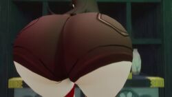 3d amber_(genshin_impact) animated ass ass_focus ass_shake big_ass big_butt booty_shorts female from_behind genshin_impact huge_ass jiggle kishi leaning leaning_forward short_shorts shorts solo tagme thick_thighs thighhighs video video