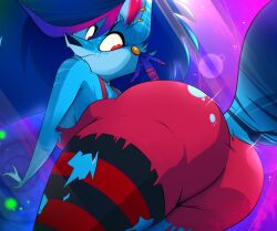 1girls 2026 2d 2d_(artwork) 2d_artwork anthro anus big_butt blue_body butt canid canine clothed clothed_female clothing digital_art digital_drawing_(artwork) digital_media_(artwork) female freckles furry furry_female genitals hair hi_res jayjay_(zoophobia) leggings legwear long_hair looking_back low-angle_view mammal mythological_canine mythological_creature mythology overalls piercing rear_view red_eyes solo tagme tail torn_clothing vulva werecanid werecanine werecreature werewolf zerrymon zoophobia