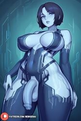 1futa ai_generated big_balls big_penis black_hair blue_skin cortana curvy curvy_figure erect_penis erection fit fit_futanari futa_only futanari huge_cock looking_at_viewer newgenai solo solo_focus solo_futa thick thick_ass thick_penis thick_thighs voluptuous voluptuous_futanari