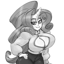 2019 aged_up anthro anthrofied art_trade ass big_breasts big_butt bigdad black_and_white black_pants boob_window breasts cleavage cleavage_cutout clothed clothing curvaceous curvaceous_female curvaceous_figure curves curvy curvy_body curvy_female curvy_figure curvy_hips curvy_thighs darnact dat_ass equid equine eyeshadow fat_ass female female_focus female_only friendship_is_magic gregthelion h hasbro highres horn huge_breasts humanized humanoid legwear long_hair looking_at_viewer mammal milf monochrome my_little_pony my_little_pony_friendship_is_magic older_female pants purple_hair rarity_(mlp) simple_background solo straight_hair teasing thick thick_ass thick_thighs tight_clothes tight_clothing unicorn very_long_hair zipper