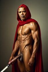1boy african ai_generated barack_obama black cock dick huge long massive_penis panther politics star_wars