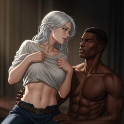 ai_generated ciri dark-skinned_male interracial the_witcher_3:_wild_hunt