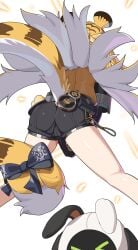 1girls ass ass_focus eous_(zenless_zone_zero) from_behind green_eyes ju_fufu ju_fufu_(zenless_zone_zero) kemono tagme w.k yellow_hair zenless_zone_zero