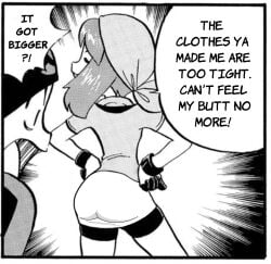 4chan_anon ass_focus ass_visible_through_clothes edit edited_official_artwork manga_panel_redraw ruby_(pokemon) sapphire_birch_(pokemon) tight_clothes tight_clothing