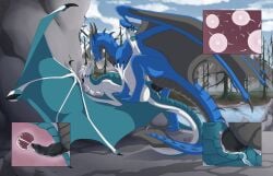 2019 5_toes absurd_res against_natural_surface against_surface anus artist_name back_wings bent_leg black_body black_claws black_countershading black_horn black_membrane black_penis black_scales black_spikes blue_body blue_countershading blue_membrane blue_pawpads blue_scales bodily_fluids cheek_horn claws cloud countershade_neck countershade_tail countershade_torso countershading cum cum_from_vagina cum_in_uterus cum_in_vagina cum_inside curved_tail cutaway dated day detailed_background digital_media_(artwork) dragon duo ejaculation endermoonfur erection european_mythology feet female female_feral female_on_bottom female_penetrated feral feral_on_feral feral_penetrated feral_penetrating feral_penetrating_feral foot_on_wing from_front_position fur genital_fluids genitals head_horn head_spikes hi_res horn impregnation internal internal_vaginal intraspecies kealyth knot looking_at_another looking_at_partner lying male male/female male_feral male_on_top male_penetrating male_penetrating_female mane membrane_(anatomy) membranous_wings multiple_ova mythological_creature mythological_scalie mythology nature neck_spikes on_back on_bottom on_top open_mouth orgasm outside outside_sex ovum pawpads penetration penile penile_penetration penis penis_in_vagina plant raised_leg reverse_countershading ridged_penis river rock scales scalie sex sky sperm_cell spiked_tail spikes spikes_(anatomy) spread_wings syrazor tail text toes touching_shoulder tree uterus vaginal_penetration vaginal_penetration ventral_scales wavy_horn western_dragon white_body white_fur white_mane wing_claws winged_dragon wings