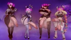 arlecchino_(genshin_impact) beidou_(genshin_impact) corrupted furina_(genshin_impact) futa_only futaflux futanari genshin_impact varesa_(genshin_impact)