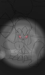 aggron dibujosymas horsecock kirlia large_penis nervous_smile pokemon red_eyes sketch tyranitar