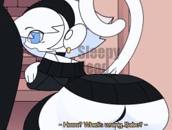 ass ass_focus bulge comic dialogue dress english_text monkey pat_chansamorn_(sleepy_headx3) sfw sleepy_headx3_(artist)