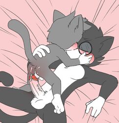 anal ass blush cum cum_in_ass gay kissing leo_(vg_cats) male penis skyeprower testicles vg_cats