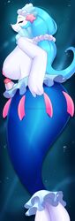 2017 3mangos anthro big_breasts blue_eyes blue_hair breasts dakimakura_design dickgirl furry futanari hair hi_res humanoid_penis intersex long_hair looking_at_viewer male_primarina navel nintendo nipples penis pokemon pokemon_sm pokemorph primarina smile solo text veins veiny_penis video_games watermark wide_hips