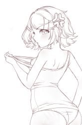 angry angry_expression angry_face flat_chest kagamine_rin lifting_shirt panties slap_mark smack small_breasts tagme tank_top