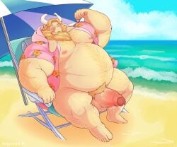 after_orgasm anthro asgore_dreemurr balls bara beard big_penis body_hair boner bottomless cum deltarune erection facial_hair flexing furry goat horns male male_only manlyster musclegut muscles muscular open_shirt overweight pantsless penis shirt sitting solo solo_male sweat sweating undertale