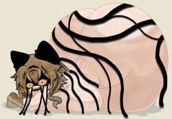 animal_ears bent_over big_breasts bubble_butt fizzybiscuits jack-o_pose nude_female sharp_teeth thick_thighs