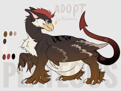 4:3 andromorph avian beak belly_overhang fan_character feathered_wings feathers feral gryphon hi_res intersex mythological_avian mythological_creature mythology plateous predator/prey solo vore wings