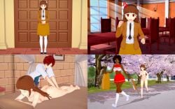 1boy 2girls 4_panel_comic anger_symbol angry angry_expression angry_nude_female arms_crossed ass ass barefoot black_shoes black_tie blue_eyes brat bratty breasts breasts brown_hair brown_jacket brown_skin brown_skirt chasing cheerleader cheerleader_outfit cheerleader_uniform chubby chubby_female cio425 closed_eyes comic curly_hair dark-skinned_female dark_skin diana_(cio425) diana_hammond embarrassed_nude_female enf exposed_midriff fire_in_eyes flower_head_band hands_folded hime_cut koikatsu laying_on_stomach light-skinned_female light_skin long_hair massage massage_table massaging_leg naked naked_female nicole_"niki"_hayes niki_(cio425) nude nude_female nude_female_clothed_female nude_female_clothed_male nude_massage pussy raised_fist red_and_white_stripes red_eyes retropunch rich_girl running sideboob smiling smiling_at_viewer smirk spotted_tie stolen_clothes streaking tagme thigh_high_socks tie_between_breasts vagina white_flower white_shirt white_shoes white_socks