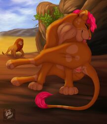 4_toes anus aode_(asonix) ass caviaporcellus27 closed_eyes digital_drawing_(artwork) digital_media_(artwork) disney duo feet felid feline female feral fur genitals hair hi_res licking lion male male/female mammal outside pantherine paws presenting pussy quadruped self_lick simba_(the_lion_king) smile tail tail_tuft the_lion_king toes tongue tuft vulva