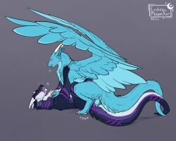 2023 4_toes 5:4 ambiguous_penetration arms_around_partner artist_name back_wings ball_tuft barely_visible_pawpads bent_leg blanket_(character) blue_body blue_feathers blue_fur blush breath butt_tuft cheek_frill cheek_tuft chest_tuft claws closed_eyes countershade_face countershade_tail countershade_torso countershading dated digital_media_(artwork) dragon duo endermoonfur european_mythology facial_markings facial_tuft feathered_dragon feathered_scalie feathered_wings feathers feet female female_feral female_on_bottom female_penetrated feral feral_on_feral feral_penetrated feral_penetrating feral_penetrating_feral foot_on_leg frill_(anatomy) from_front_position fur grey_background grey_markings hand_on_chest hand_on_partner head_horn head_markings hi_res hido horn kneeling lying male male/female male_feral male_on_top male_penetrating male_penetrating_female markings membrane_(anatomy) membranous_frill monotone_body multi_horn mythological_creature mythological_scalie mythology on_back on_bottom on_ground on_top onomatopoeia open_mouth pawpads penetration pointy_ears pop_(sound_effect) purple_markings purple_pawpads purple_stripes ring_(marking) scalie sex shadow simple_background sound_effects spots spotted_body spotted_fur spotted_markings spread_wings striped_markings stripes tail tapering_tail text toe_claws toes tuft watermark western_dragon white_body white_claws white_countershading white_horn white_markings white_spots wingless_dragon wings