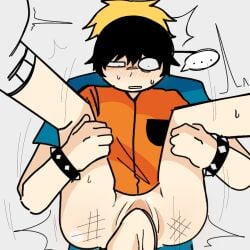 big_dick black_hair black_hat blonde_hair blush crying face gay gay_sex kevin_spencer kevin_spencer(series) orange_clothes pussy rape timmy_mcnaughton timmy_wilkins vagina vaginal_sex yaoi