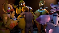 chica_(fnaf) classic_chica_(fnaf) dextrosfm face_in_breasts five_nights_at_freddy's five_nights_at_freddy's:_sister_location five_nights_at_freddy's_2 funtime_foxy_(fnaf) multiple_girls runaboo_chica sfm source_filmmaker straight toy_chica_(fnaf) withered_chica withered_chica_(fnaf)