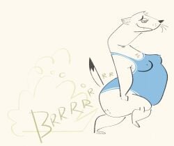 an1mal1nstinct anthro belly breasts clothed clothed_anthro clothed_female clothing digital_drawing_(artwork) digital_media_(artwork) domestic_ferret fangs fart fart_cloud fart_fetish female hi_res leotard lidded_eyes mammal mustelid musteline nipple_outline onomatopoeia overweight overweight_anthro overweight_female simple_background smile solo sound_effects standing tail teeth text thick_thighs true_musteline walking weasel whisker_spots whiskers
