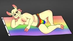 16:9 absurd_res amphibian axolotl briefs briefs_only bulge camelid chest_tuft clothed clothing hi_res hoof_hands hooved_toes hooves hybrid larger_male lgbt_pride lgbt_pride_month llama looking_at_viewer lying lying_on_ground male mammal marine mole_salamander on_ground pride_color_accessory pride_color_background pride_color_clothing pride_color_flag pride_color_underwear pride_colors salamander seductive simple_background size_difference smokeyrooster solo solo_in_panel tongue tongue_out topless tuft tufted_fur underwear underwear_only widescreen