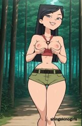 ai_generated black_eyes black_hair breast_grab cartoon cartoon_network heather_total_drama_island shingekinogirls total_drama_island