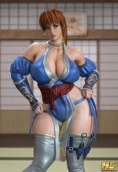 1girls 3d ass big_ass big_breasts breasts busty dead_or_alive female female_only hagiwara_studio kasumi_(doa) orange_eyes orange_hair tagme thick_thighs wide_hips