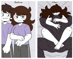 angry bbc before_and_after black_cock blacked brown_hair cocky comic cuckold curly_hair dark-skinned_male defeated instant_loss_2koma jaiden jaiden_animations jaiden_dittfach long_hair mating_press netorare ntr rape sweat tomboy