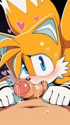 1boy 2_tails 2d accurate_art_style aged_up ai_assisted ai_generated anthro bite bite_mark biting_penis blush fellatio fox furry gay male_only miles_tails_prower pov precum sega sonic_(series) sonic_the_hedgehog_(series) tails tails_the_fox two_tails yaoi