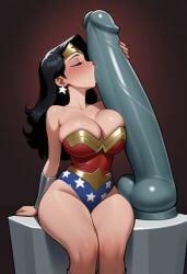ai_generated fellatio museum penis_statue phophopho phophopho(artist) statue superheroine wonder_woman