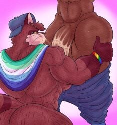 2boys big_penis blowjob furryonline1 gay gay_male_pride_colors gay_pride_colors huge_cock male male_only mouth_closed mouth_full_of_cum mouthful nth6969 oral oral_sex pride_color_clothing pride_colors saliva