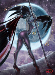 1futa ass bayonetta bayonetta_(character) bayonetta_2 black_hair blue_eyes bodysuit breasts bulge covered_breasts dress eyewear flannaganthered full_length futa_only futanari glasses high_heels hips holding_weapon human intersex large_breasts legs long_hair moon nintendo nipples shiny shoes sideboob solo staff standing thighs tight_clothes very_long_hair weapon witch