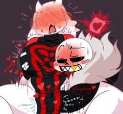 1boy 1girls blush breasts chubby chubby_female clothing curvy female fingering_pussy fingers lilievilla male mature mature_female nipples open_mouth orgasm orgasm_face pussy sans sans_(underfell) sans_au size_difference toriel toriel_(underfell) toriel_au touching_breast trembling underfell undertale undertale_au vagina