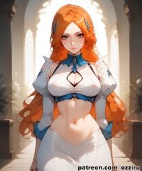 absurd_res ai_generated anime bleach brown_eyes cute female female_focus hi_res highres inoue_orihime inoue_orihime long long_hair orange_hair ozziru patreon self_upload sexy uncensored