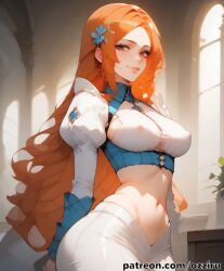 absurd_res ai_generated anime bleach brown_eyes cute female female_focus hi_res highres inoue_orihime inoue_orihime long long_hair orange_hair ozziru patreon self_upload sexy uncensored