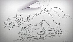 ambiguous_penetration animated darkarlett_(character) dragon duo female feral fur hi_res internal knot_fucking male male/female mythological_creature mythological_scalie mythology penetration scalie shadarrius shadarrius_(character) short_playtime size_difference