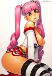2025 ai_generated artist_name ass breasts crazyfishbones female large_breasts long_hair looking_at_viewer one_piece perona pink_hair solo thighhighs twintails