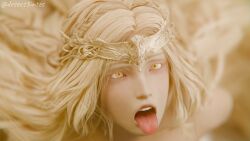 1boy 3d ahe_gao blender blonde_hair desess3intes elden_ring femboy fromsoftware long_hair miquella miquella_the_kind solo tagme tiara tongue tongue_out twink yaoi yellow_eyes