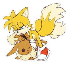 2boys anal canine crossover cum cum_in_ass eevee fox furry gay interspecies male male_only penis pokemon pokemon_(species) skyeprower sonic_(series) tails testicles veins veiny_penis