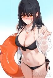 1girls ai_generated bikini black_bikini chainsaw_man solo yoru_(chainsaw_man)