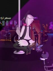 absurd_res alcohol alolan_form alolan_raichu ambiguous_gender animal_crossing anthro ass beverage blush blush_lines bottomwear bra breasts bubble canid canine chair cheek_tuft cleavage clothed clothing condom cropped_ears crouching digital_media_(artwork) dress drunk drunk_bubble eeveelution emanata english_text facial_tuft female filled_condom fingerless_gloves fur furniture generation_2_pokemon generation_4_pokemon generation_7_pokemon generation_9_pokemon glass gloves glowstick_bracelet group halter_top handwear heart_eyes heart_symbol helluva_boss hi_res holding_condom holding_object hoodie hotpants incineroar leggings legwear looking_back loona_(helluva_boss) lucario luzarte lycanroc machine male mammal mask masturbation masturbation_through_clothing meowscarada midnight_lycanroc multicolored_body multicolored_fur neon_lights nintendo open_mouth orange_pawpads panties pawpads pink_pawpads pokemon pokemon_(species) pole protogen pulling_up_pants raymond_(animal_crossing) regional_form_(pokemon) sexual_barrier_device shorts sitting smile strip_club stripper_pole substance_intoxication tail teasing teeth text topwear tuft two_tone_body two_tone_fur umbreon underwear vest wearing_mask whiskey