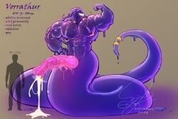 3:2 absurd_res animal_genitalia animal_penis apode draconcopode entitropy equine_genitalia equine_penis genitals goo_creature hi_res knot knotted_penis legless male muscular muscular_male naga nipple_piercing nipples penis piercing pseudo_hair serpentine solo tentacle tentacle_hair vorrathur_(entitropy)
