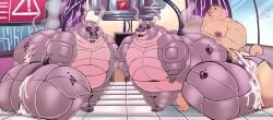 absurd_res android anthro bite biting_lip bodily_fluids close-up common_hippopotamus cum cum_in_vagina cum_inside deactivated domestic_cat dreamworks ejaculation felid feline felis female flat_colors genital_fluids gloria_(madagascar) group hi_res hippopotamid lionberrymochi machine madagascar_(series) male malfunction mammal moobs nipples nude obese obese_anthro obese_female obese_male overweight overweight_anthro overweight_female overweight_male pussy robot small_tail smile smoke tail trio