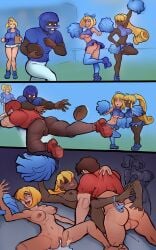 1boy 3girls ahe_gao bit_gag blonde_hair breasts bully cheerleader cheerleader_uniform cum cum_in_pussy cum_inside football_player foursome fucked_silly huge_breasts huge_cock instant_loss_2koma markydaysaid masturbating_while_watching mating_press mature_female missionary_position multiple_girls netorare nipples non-web_source open_mouth panties_around_one_ankle panties_around_one_leg pom_poms ponytail sex skimpy sportswear spread_legs straight teacher tears threesome tongue_out underboob vaginal_penetration voyeur wade_(markydaysaid) watching